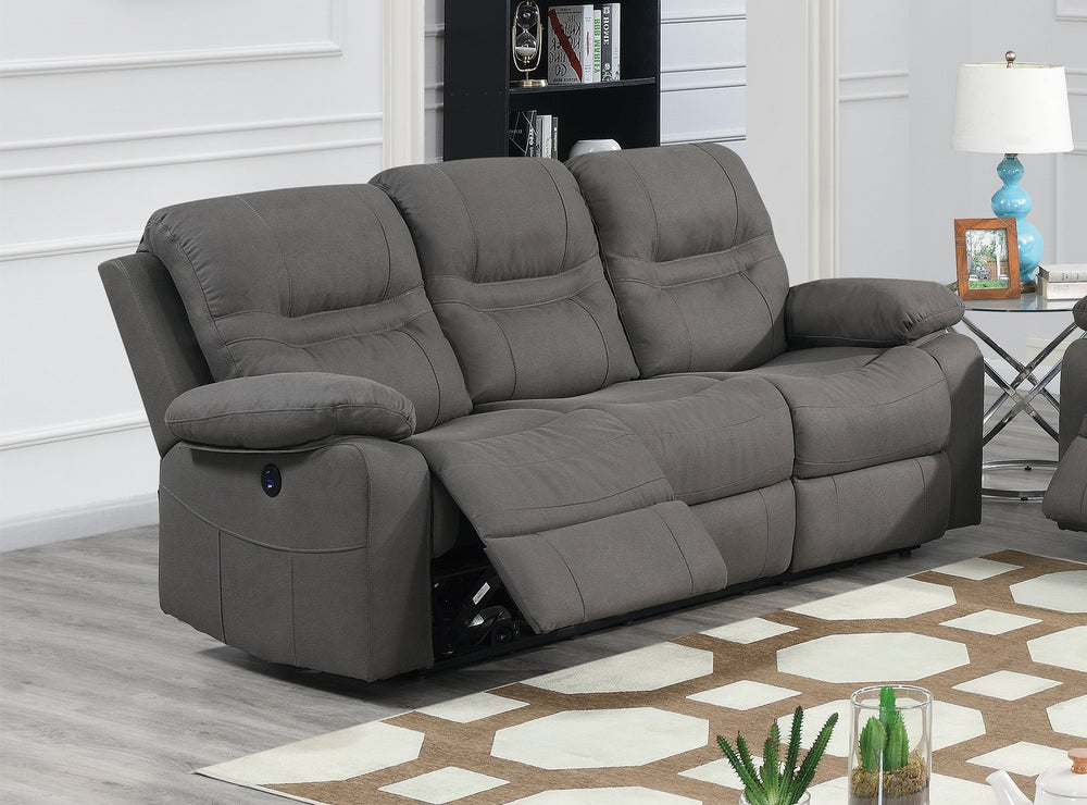 English Elm 1pc Power Reclining Sofa Leatherette Upholstery Usb Charging Plush Arms Living Room B011P468516