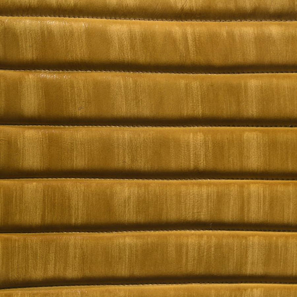 English Elm Leather Upholstered Dining Bench with Hand-Dyed Goat Leather, Vertical Tufting and Metal Legs Camel B016P369662