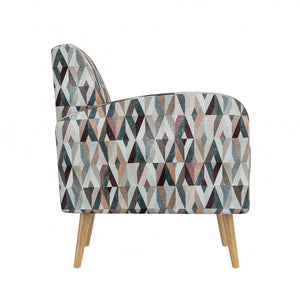 English Elm Darien Geometric Prism Upholstered Accent Armchair with Solid Wood Legs for Small Spaces Brown B127P495072