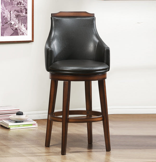 English Elm Swivel Pub Counter Chairs Set of 2 Faux Leather Oak Frame Bar Height Seating B011P321298