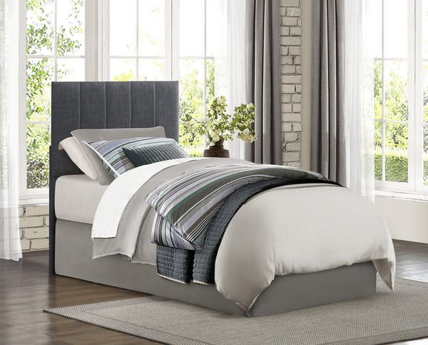 English Elm 1pc Potrero Twin Headboard Gray Upholstered Vertical Channel Tufted Padded Fabric 40.75x48.25 B011P210113