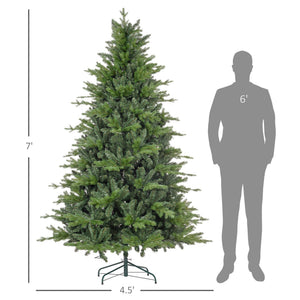 English Elm Homcom 7Ft Artificial Christmas Tree With 2445 Tips, Easy Setup, And Stable Metal Stand For Holidays W2225P229375