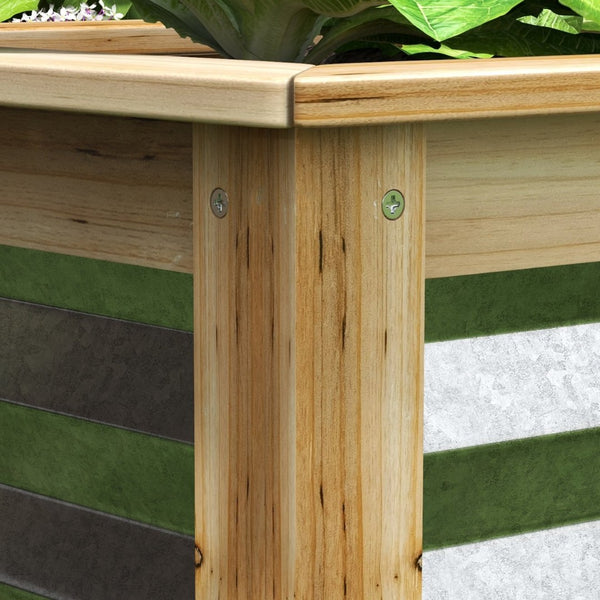 English Elm Outsunny Raised Garden Bed Set Of 2 – Durable Metal & Wood Planter Boxes For Flowers, Herbs & Veggies W2225P174425-GIGA