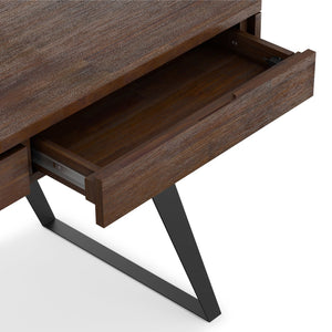 English Elm Lowry Large Industrial Desk - Distressed Charcoal Brown, Solid Hardwood, Ample Workspace & Storage B136P158881