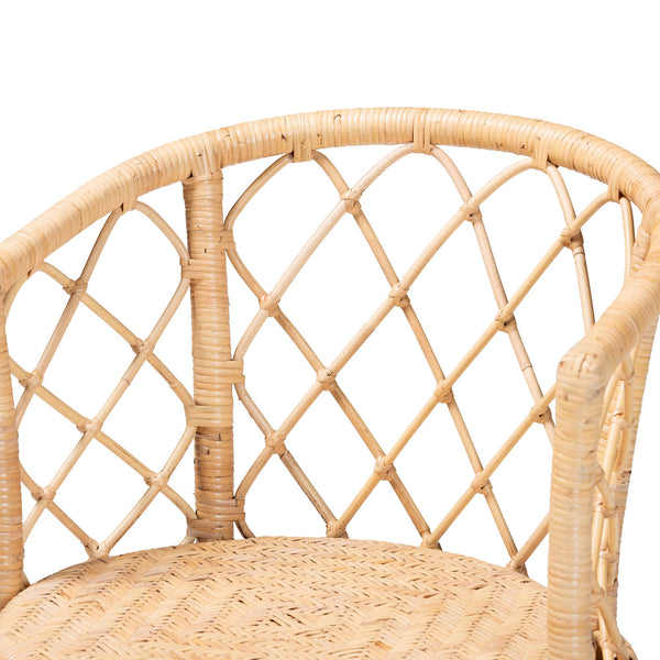 English Elm Bohemian Natural Rattan Swivel Counterstool with Wraparound Arms for Kitchen Bars B2750P467797