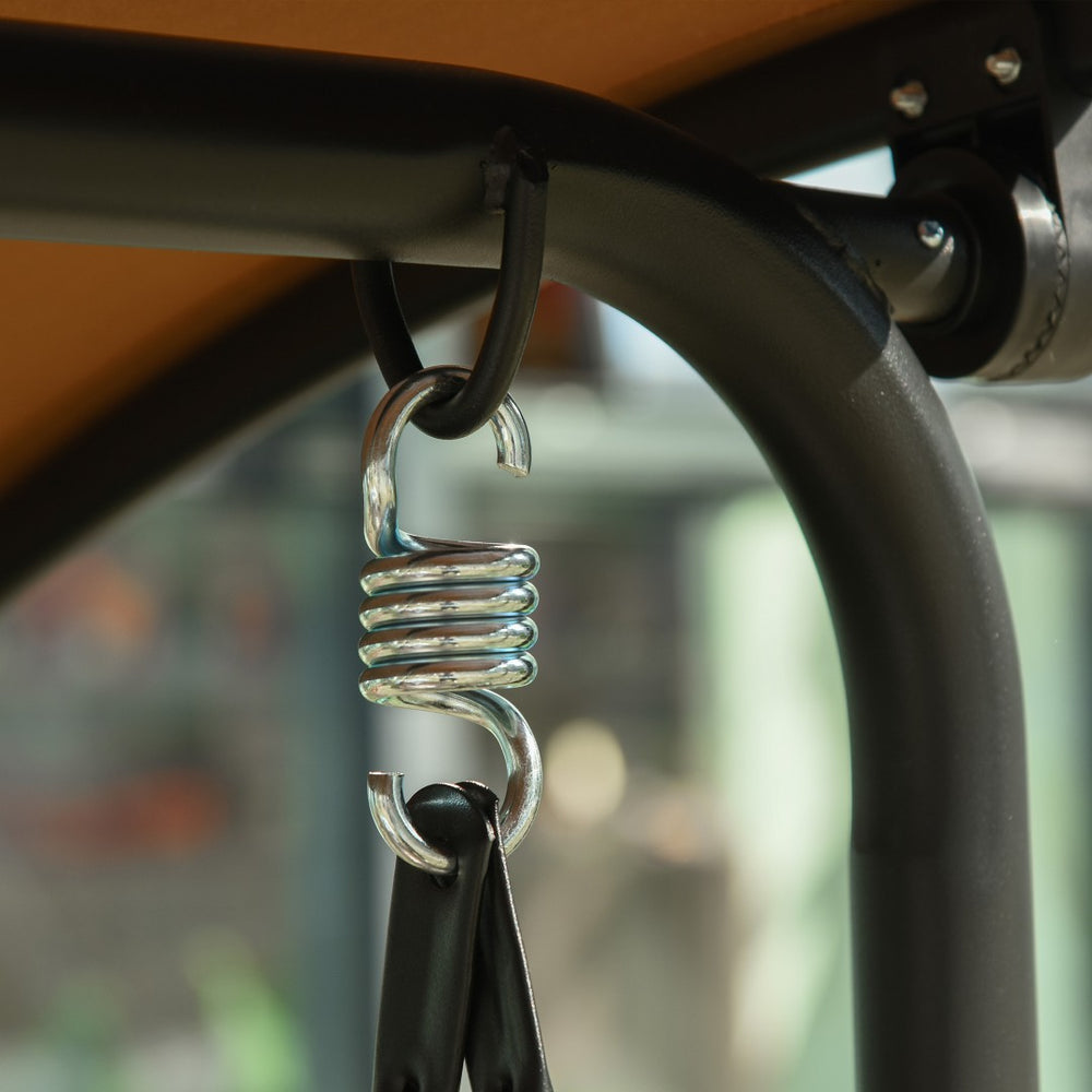 English Elm Outsunny 3-Person Porch Swing With Adjustable Canopy – Durable Steel Frame For Patios & Outdoor Comfort W2225P217700-GIGA