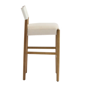 English Elm Christopher Knight Home® - 28.5'', Solid Wood Bar Stool Set of 2 with White Polyester Cushion, 28.5'' Counter Height Modern Rustic Appeal N780P271400W