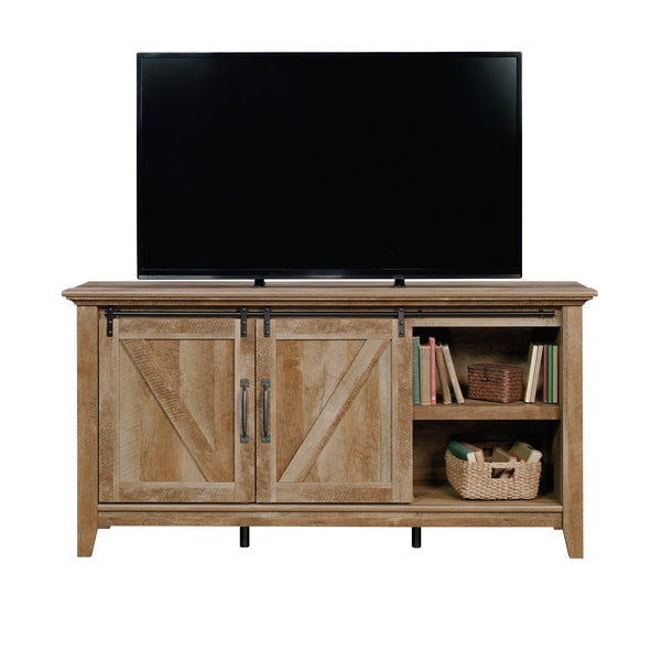 English Elm Credenza, Elegant Brown Tv Stand For 70" Tvs With Adjustable Shelves & Cable Management Solutions B356P402611