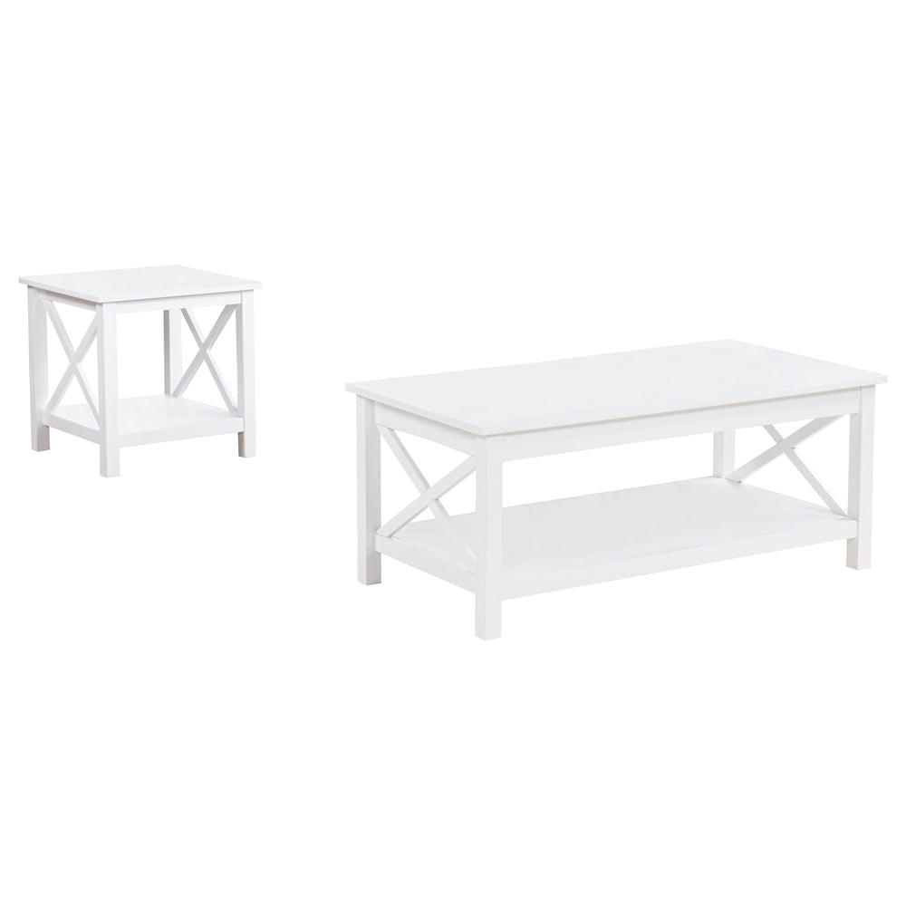 English Elm 2-piece Pine Lift Top Coffee Table Set with Storage for Farmhouse Living Rooms B016S00068