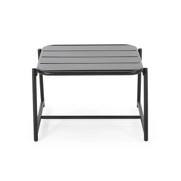 English Elm Christopher Knight Home® - CONRAD Modern Outdoor Chat Set with Powder-Coated Iron Frame, Open Slat Seats for Breezy Comfort Matte Black N775P250736B