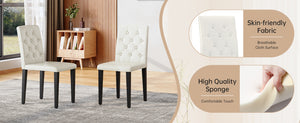 English Elm Black Faux Grain Mdf Table Set with Four White Pu Chairs Retro Minimalist Dining W1151S04372