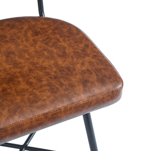 English Elm Christopher Knight Home® - 26''Retro Curved Back Swivel Counter Stools Set of 2 with Bowknot Footrest Smooth PU Leather Comfort Brown PU N780P199991B