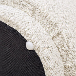 English Elm Jennifer Taylor Home - Fuji Cozy 15" Mushroom Footstool Ottoman in Ebony Bouclé Sherpa, Supportive Foam & Wood Frame (200 lb) White B2719P238426