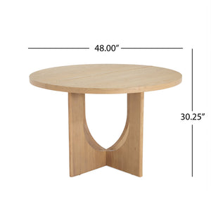 English Elm Christopher Knight Home® - 48" Round Dining Table - Farmhouse Charm, Solid Wood Construction, Space-Saving For Cozy Dining Spaces N771P240935K