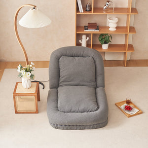 English Elm Triple Fold Down Sofa Bed – Compact, Metal Frame, Thick Cushion Comfort, Adjustable Back for Versatile Use Grey W244P196088