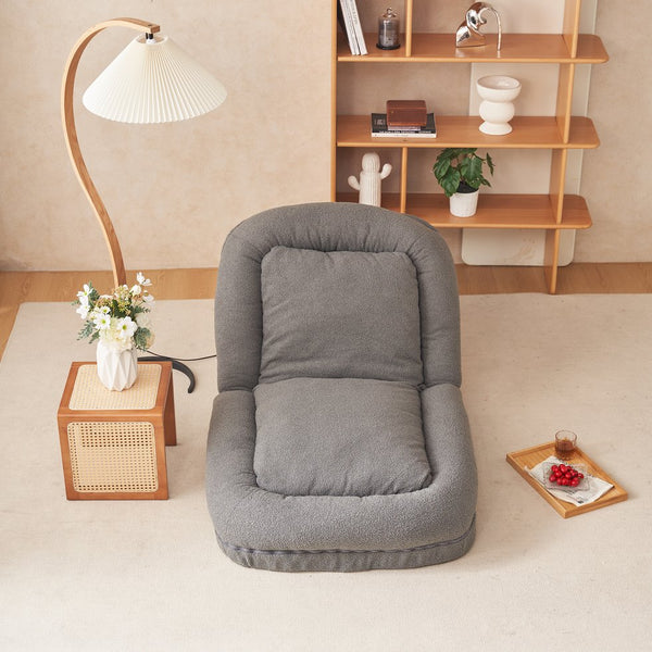 English Elm Triple Fold Down Sofa Bed – Compact, Metal Frame, Thick Cushion Comfort, Adjustable Back for Versatile Use Grey W244P196088