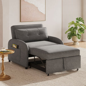 English Elm Christopher Knight Home® - (Old 3-in-1 Convertible Sleeper Sofa Bed with Pillow & Pocket, Compact Loveseat with Pull-Out Bed and Wheels Grey N765P34284849G