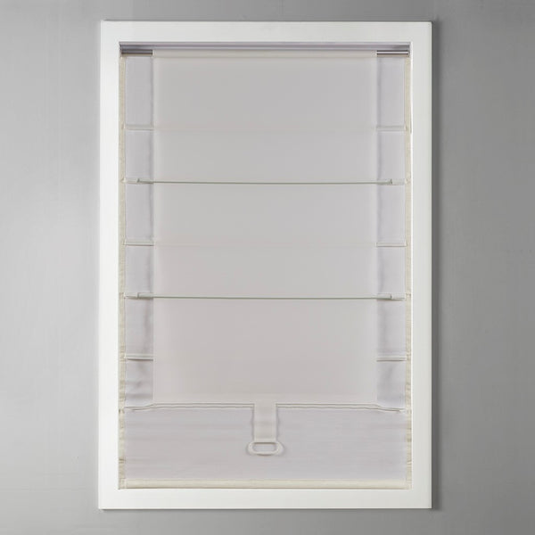 English Elm Printed Faux Silk Room Darkening Cordless Roman Shade with Thermal Foam Backing, OEKO-TEX Certified Elegance Ivory 5.05 L x 11.42 W x 7.48 H B03598301