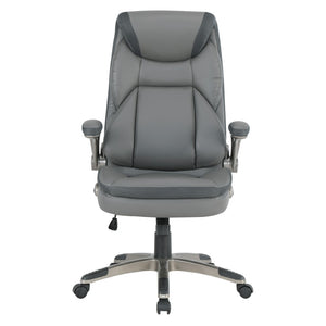 OSP Home Furnishings Exec Bonded Leather Office Chair with Lumbar Support Padded Arms and Ergonomic Tilt ECH17057-EC42