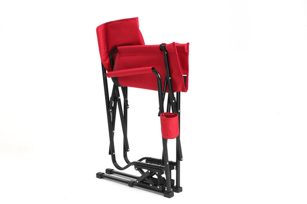 English Elm Outdoor Freestyle Rocker Camping Chair with Spring-Action Shock Absorbers, Eazy-Fold Setup, Mesh Backrest and Cup Holder for Comfort and Durability Red W640P224433