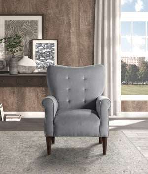 English Elm Classic Dark Gray Velvet Accent Chair Tufted Back Contoured Arms Seat Cushion 30x31.5x38.5" Elegant Seating B011P283272