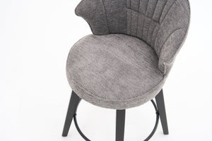 English Elm 008-Wing Upholstered Swivel Counter Stools Set of 2 with Solid Wood Legs, Chenille Comfort & 250lb Capacity DARK GREY W2636P239834