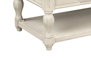 English Elm Two Toned Cocktail Table with Storage Drawer & Shelf, Ancient White Oak Veneer, Traditional Charm B2699P235331