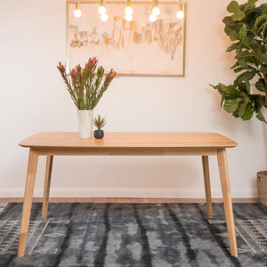 English Elm Christopher Knight Home® - DINING Mid-Century Solid Wood & Faux Wood Top Table with Rubberwood Legs, Sleek Rounded Edge Design Natural 58907.00OAK