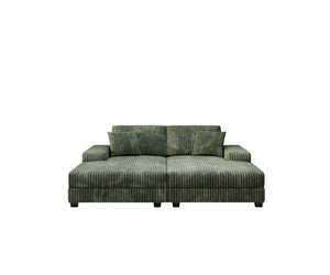 English Elm Convertible Corduroy Sleeper Chair - Plush Oversized Double Chaise Lounge With Smart Storage Solution W1793S00032