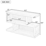 English Elm Trexm Retro Console Table With Symmetrical 2-Tier Open Shelf For Entryway and Living Room (Natural)