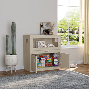 English Elm Guinea Pig Solid Wood Habitat with Acrylic View Panel and Built in Storage Cabinet W1850P168639