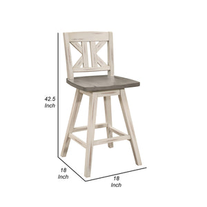 English Elm Ati Swivel Barstools Set of 2 Solid Rubberwood X Back Farmhouse Kitchen Seating B056P416898