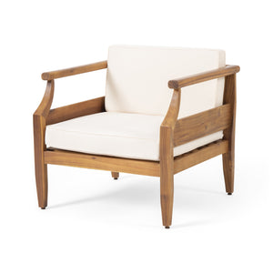 English Elm Christopher Knight Home® - ASTON Acacia Club Chair Cream – Weather-Resistant Outdoor Accent, Open Slat Seating, 400lb Capacity 68589.00CRM