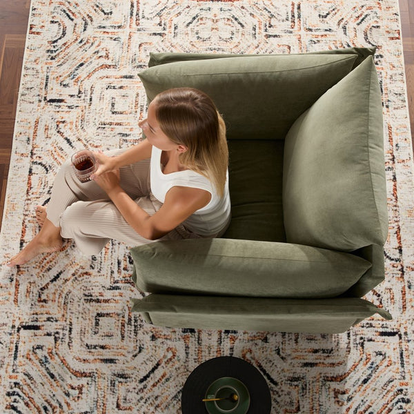 English Elm Modern Chenille Oversized Armchair - Stylish & Comfortable Accent Chair For Living Room & Bedroom W2997P236301