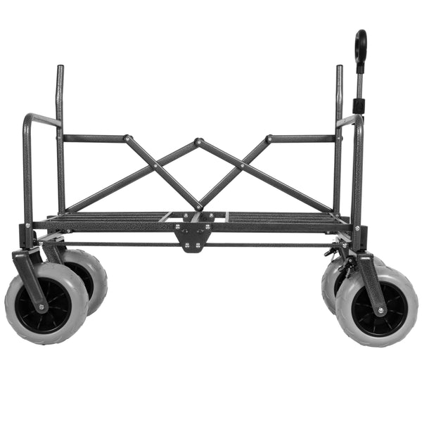 English Elm 3-in-1 Folding Utility Wagon Converts to Bench Seat with All-terrain Balloon Tires Gray W2932P312720