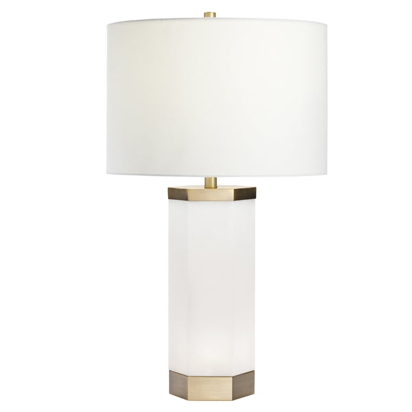 Crestview Collection 30.5"H Morrison Table Lamp - Modern Elegance With Faux Alabaster, Brass Finish, 3-way Socket & Night Light   Cvamb0069a