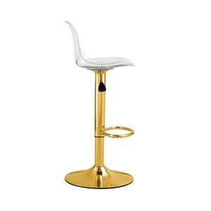 English Elm Modern Swivel Barstools Set of 2 with Clear Pet Back and Padded Pu Seat W1151P192280