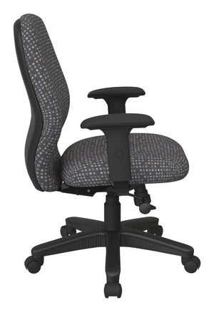OSP Home Furnishings Mid Back Executive Office Chair with Synchro Tilt Lumbar Support and Padded Pu Arms Ash 3121-K102