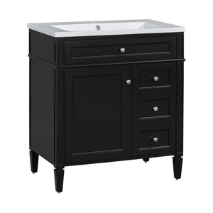 English Elm 30'' Modern Bathroom Vanity With Sink, Stylish Storage Cabinet & Tip-Out Drawer For Organized Elegance SW000122AAB-2