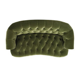 English Elm La Rosa Victorian Chesterfield Loveseat, Olive Green Performance Velvet