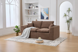 English Elm UNITED Cloud Couch Modular Sectional Sofa with Corduroy Cover, Ergonomic 2-Seater, No Assembly Needed Brown W1568P371124