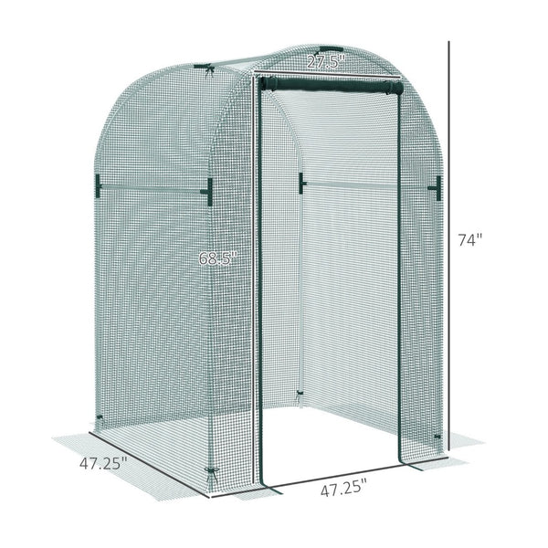 English Elm Outsunny 4' X 4' Crop Cage - Durable Plant Protection Tent With Zippered Access For Garden Safety W2225P174499-GIGA