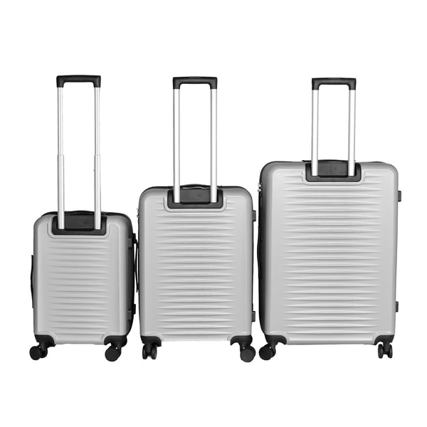 English Elm 2025 Hardshell Abs 3 Piece Luggage Set Matte Spinner Wheels Combo Lock Travel Beige+Silver Gray W2710P417749