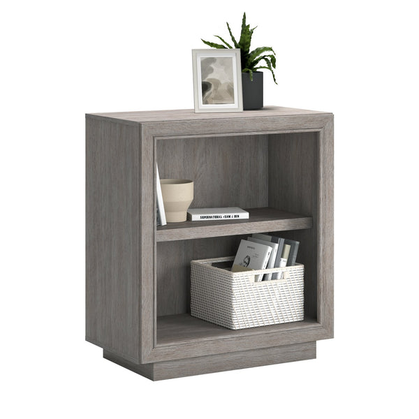 English Elm Bookcase, Engineered wood gray finish with adjustable shelf, compact durable storage for small spaces Medium grey B356P354441