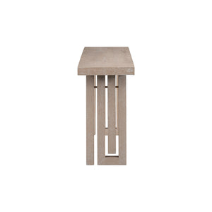 English Elm U_style Oak Veneer Console Table Sculptural Cutout Sides for Entryway or Hallway N711P241282A