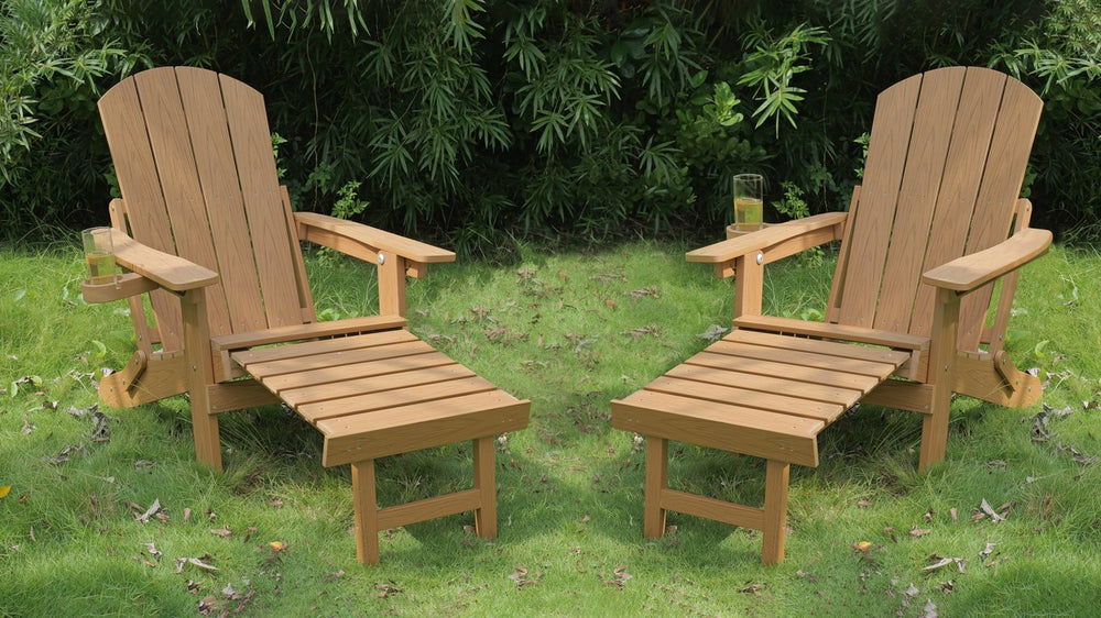 English Elm 2-Piece All-Season Outdoor Lounge Chairs For Patios – Stylish, Weather-Resistant Comfort & Storage W2085P363079