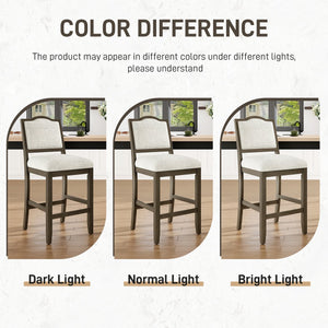 English Elm Counter Height Rubberwood Barstools Set of 2 Upholstered Seats for Kitchen Island Brown N752P377070D