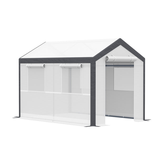 English Elm Outsunny Walk-in Garden Greenhouse Steel Frame Uv Pe Cover Ventilation Windows W2225P217794