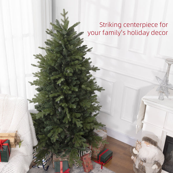 English Elm Homcom 6Ft Lifelike Christmas Tree With 1821 Tips, Easy Setup & Sturdy Metal Stand For Holiday Cheer W2225P229175