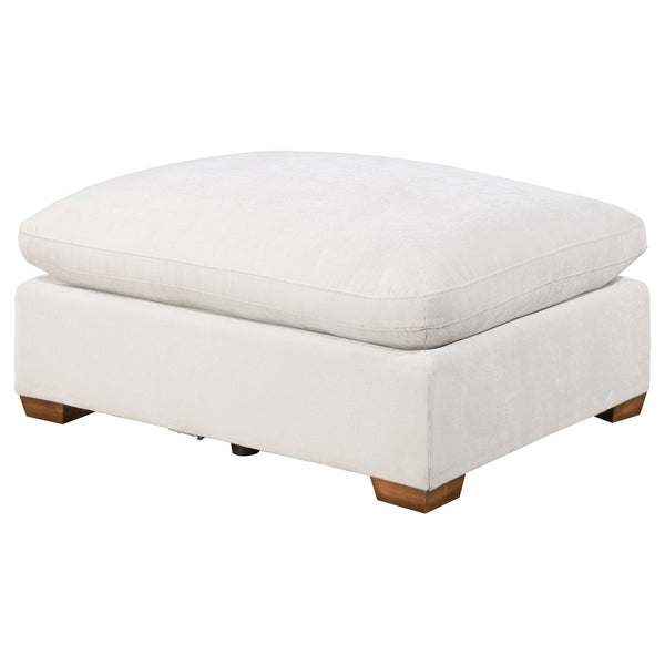 English Elm Zachary Plush Rectangular Upholstered Ottoman with Tapered Legs – Versatile Seat or Footrest, Neutral Finish Ivory B062P353281